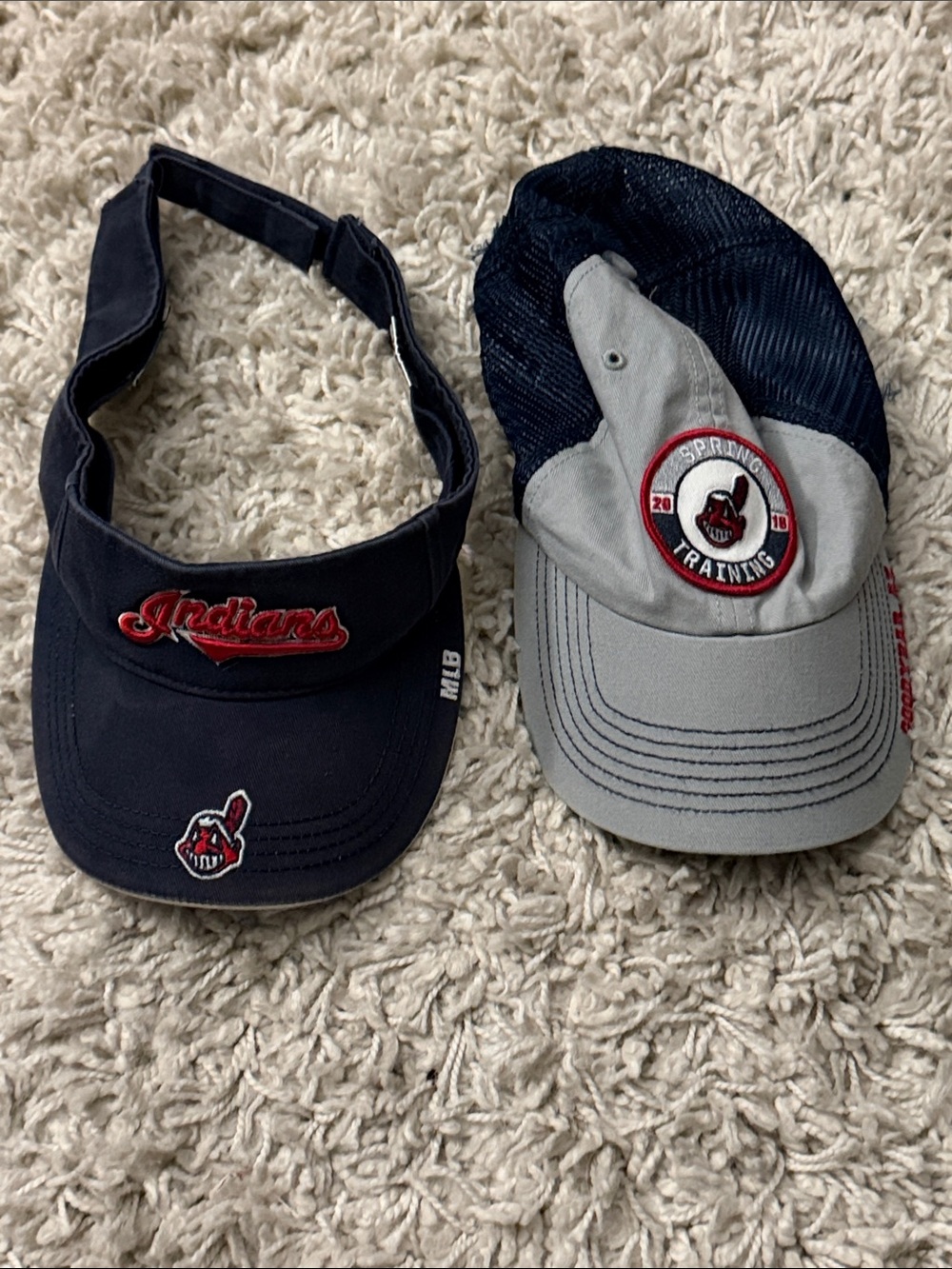 MLB Cleveland Indians Visor and Cap - Navy & Gray